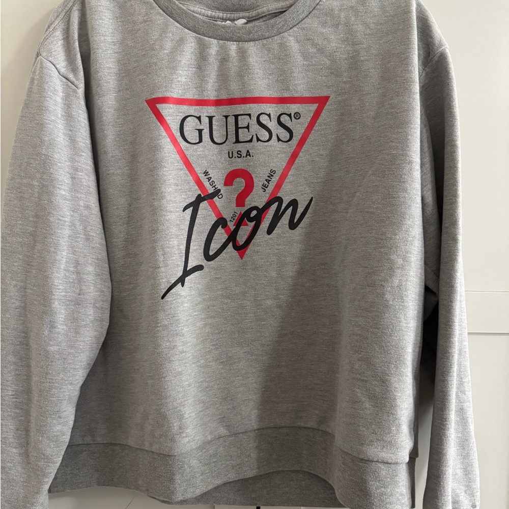 Guess Heather Gray Crewneck Sweatshirt